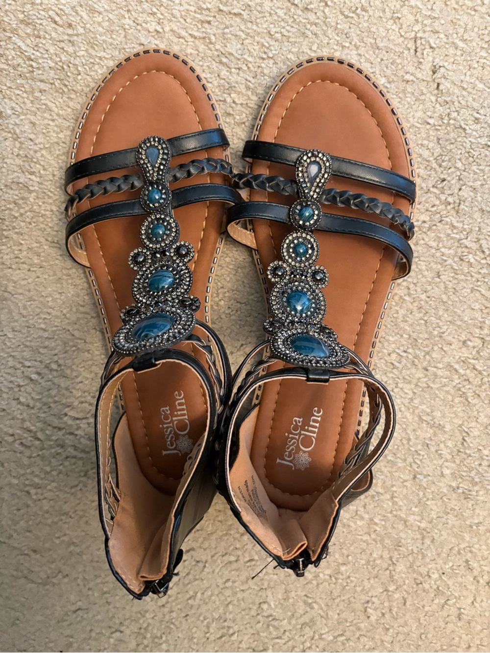 Women’s Jessica Cline Raven gladiator sandals in size 11M NWOT